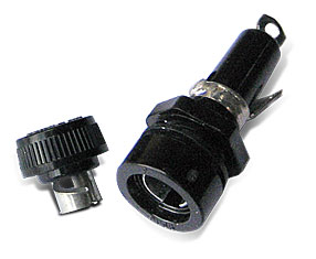Panel mounted fuse holder for AGC glass fuses